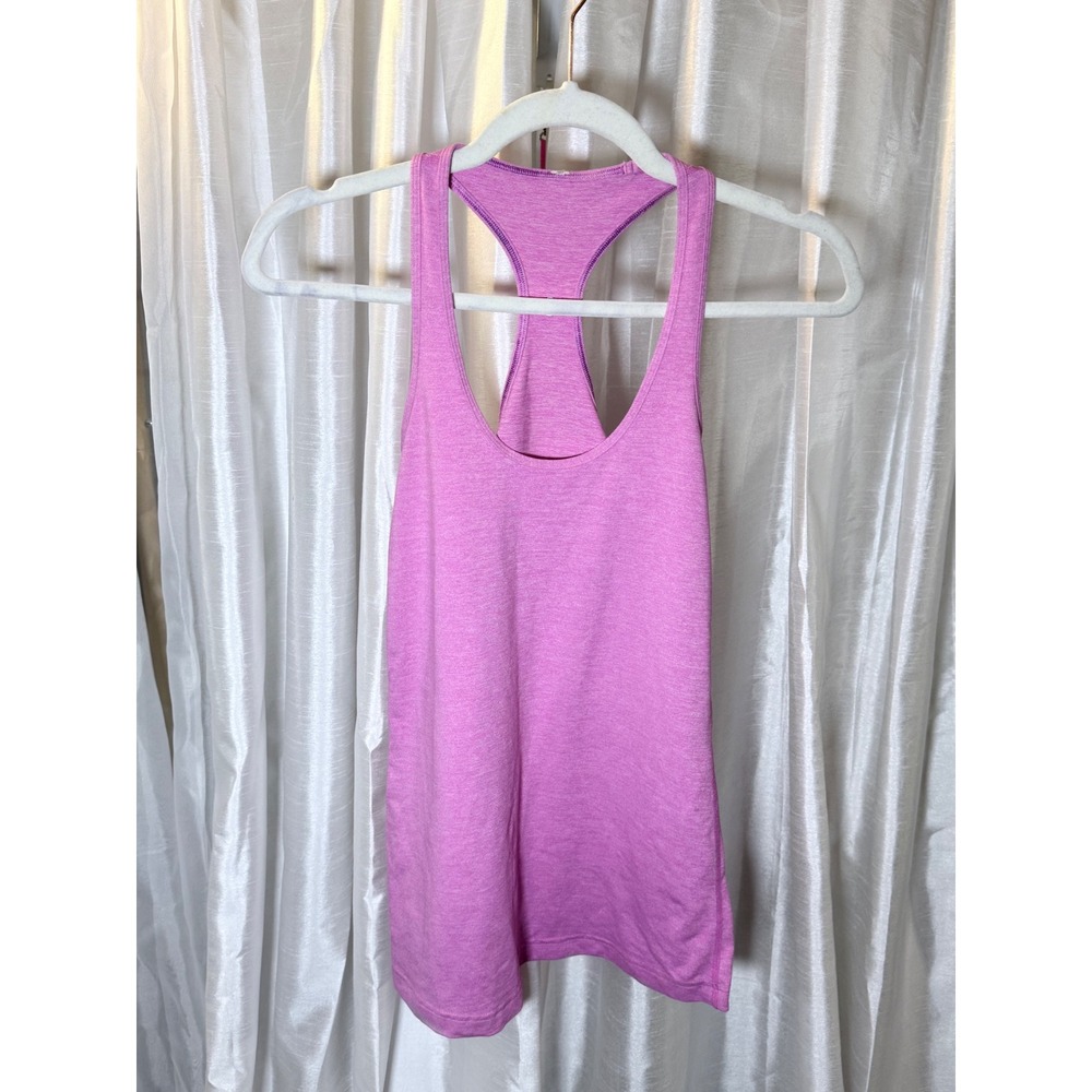 Lululemon Cool Racerback Tank Top Womens 4 Pink Excellent Heathered Athletic
